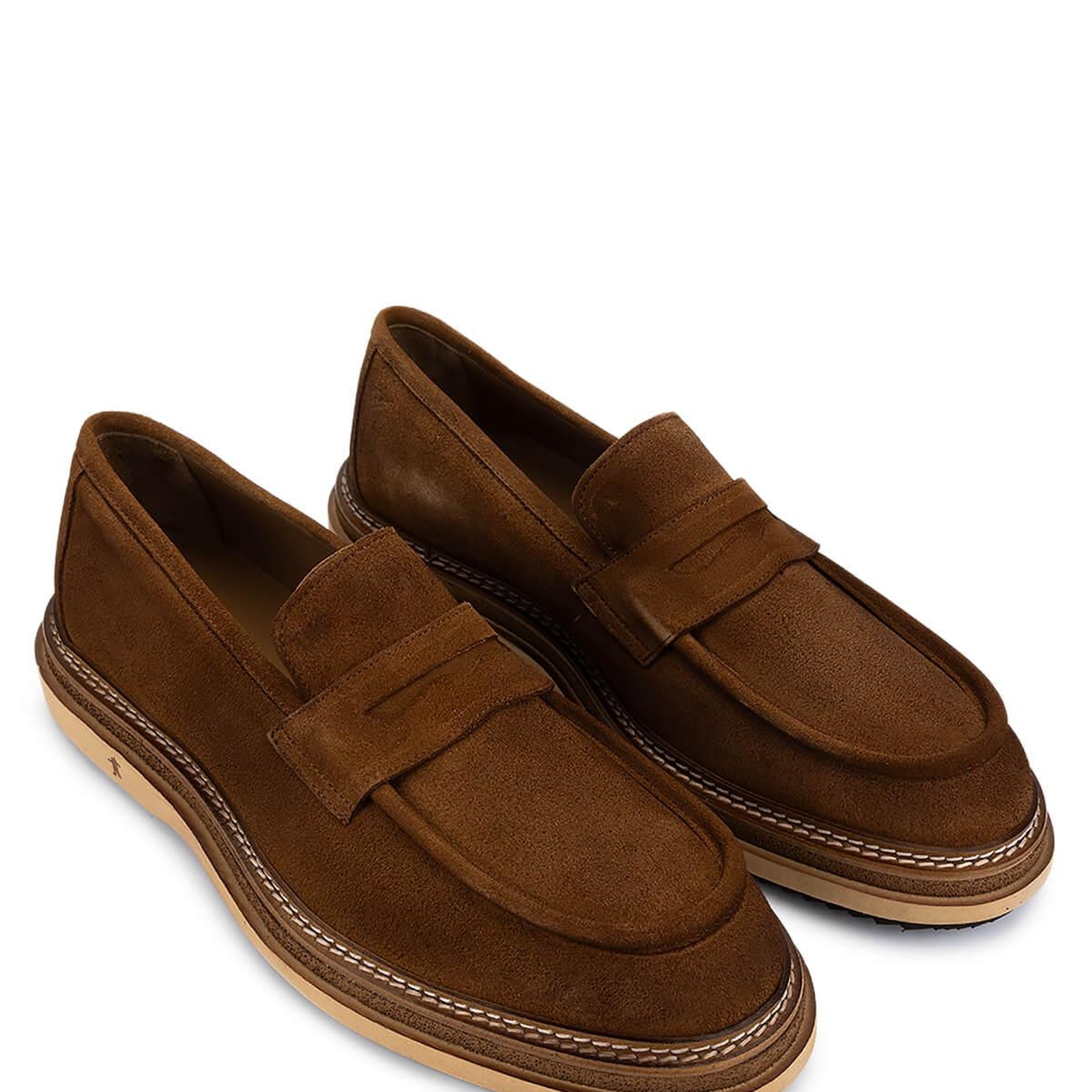 Tamer Tanca Erkek Hakiki Deri Bej Loafer Ayakkabı