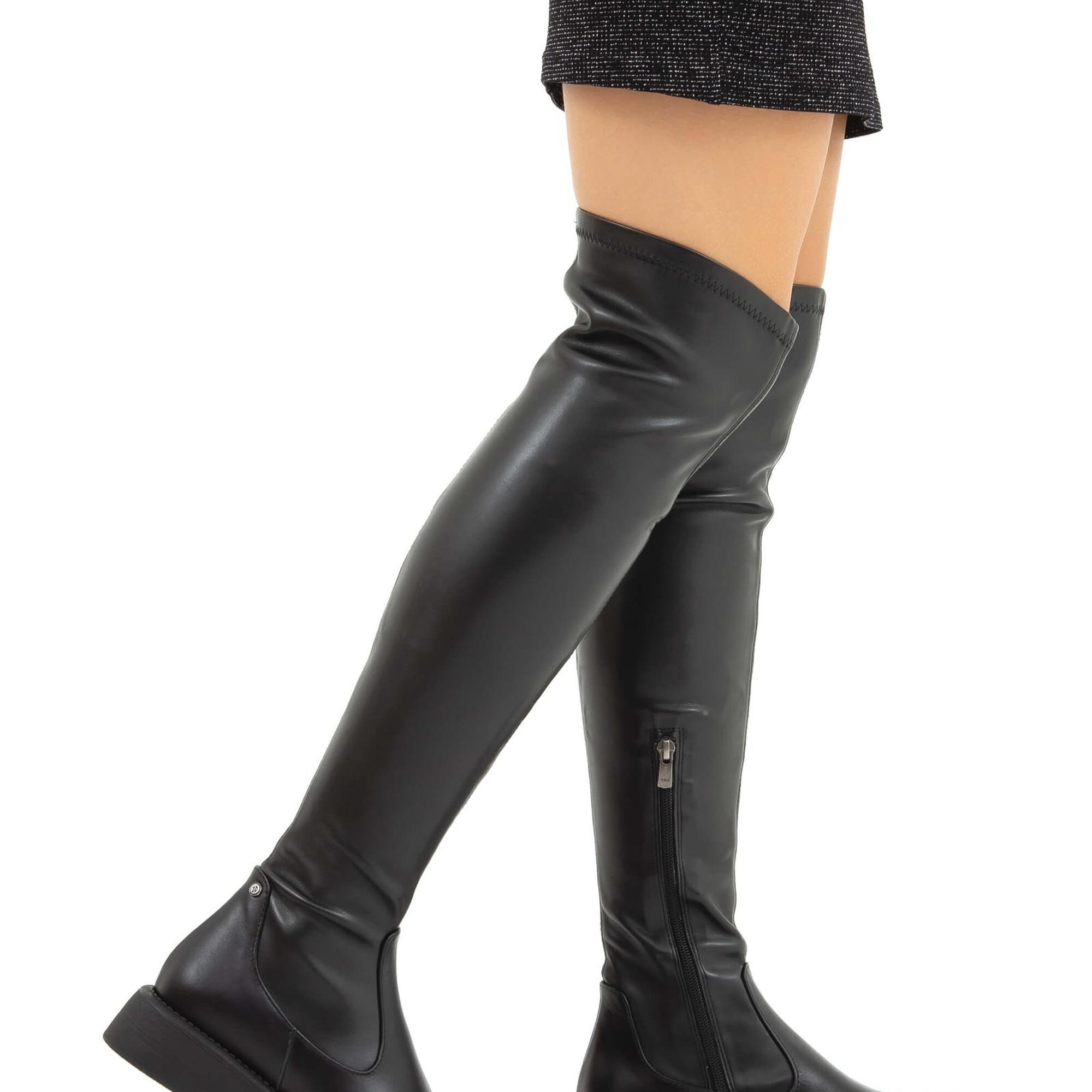 Tamer Tanca Kadın Hakiki Deri Siyah Casual Çizme