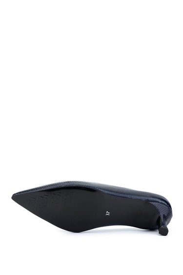  Tamer Tanca Kadın Suni Deri Lacivert Topuklu Ayakkabı