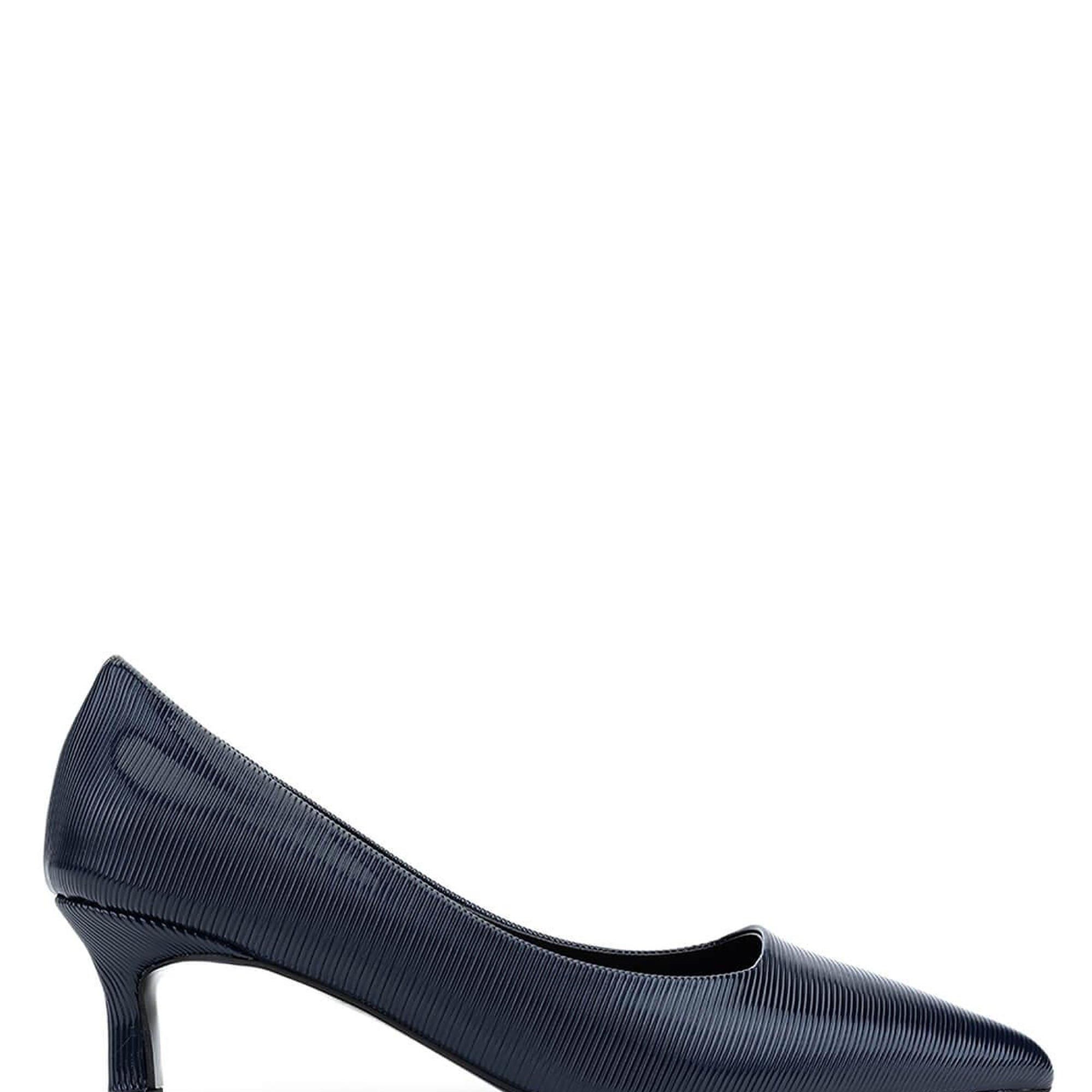 Tamer Tanca Kadın Suni Deri Lacivert Topuklu Ayakkabı