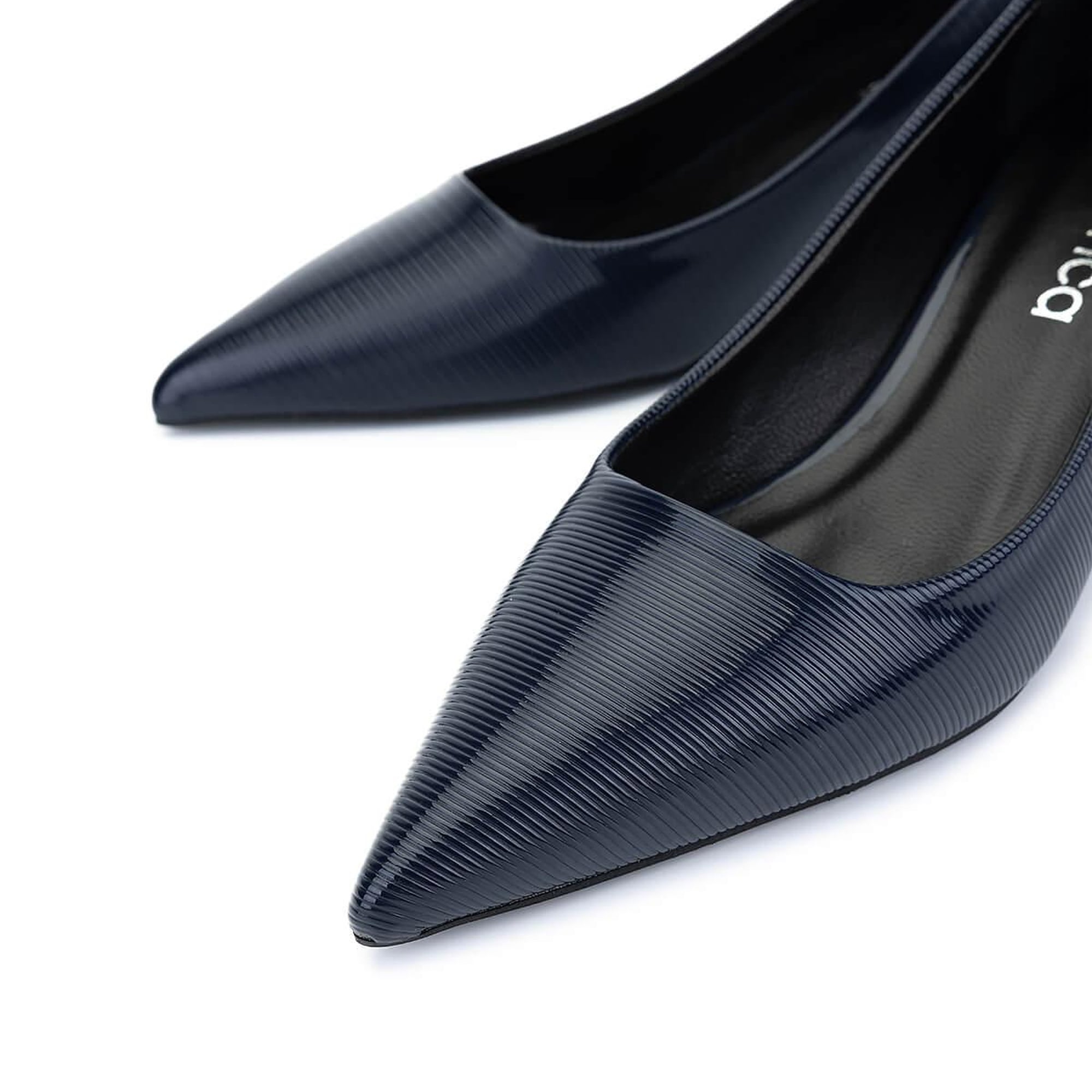 Tamer Tanca Kadın Suni Deri Lacivert Topuklu Ayakkabı