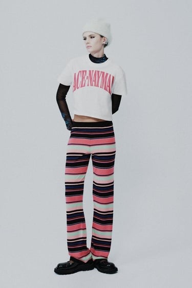  Carey Striped Knitted Pants
