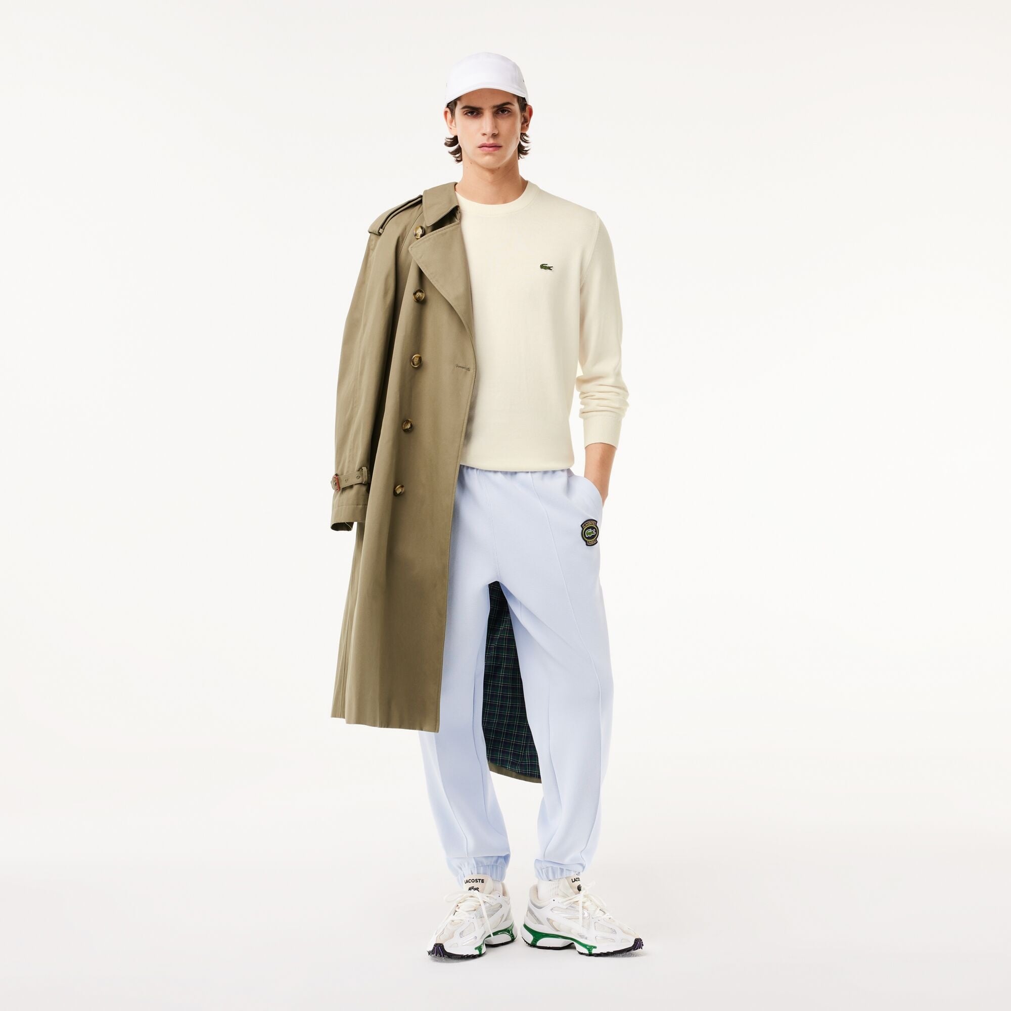 Lacoste Erkek Regular Fit Bisiklet Yaka Beyaz Kazak