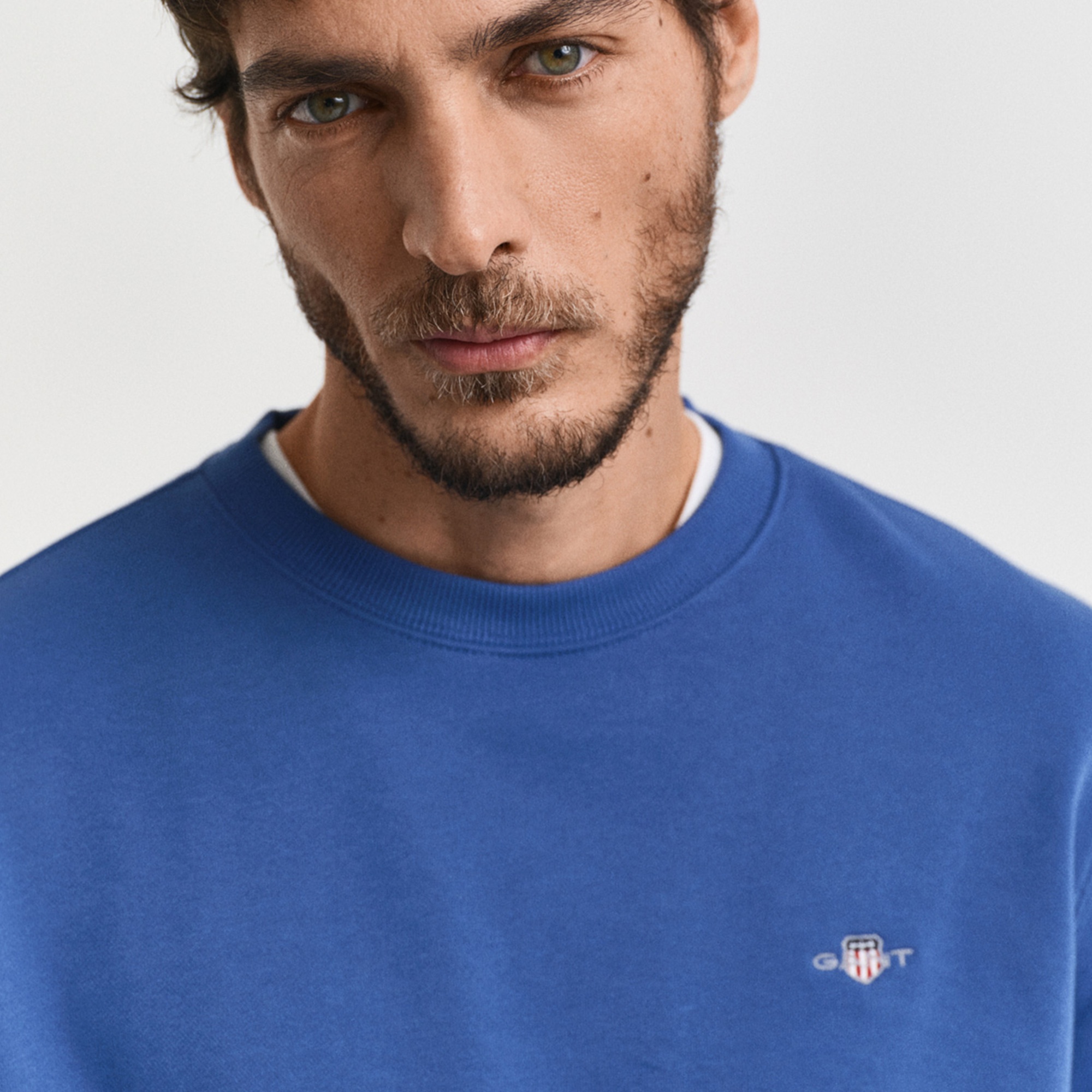 GANT Erkek Mavi Regular Fit Bisiklet Yaka Sweatshirt