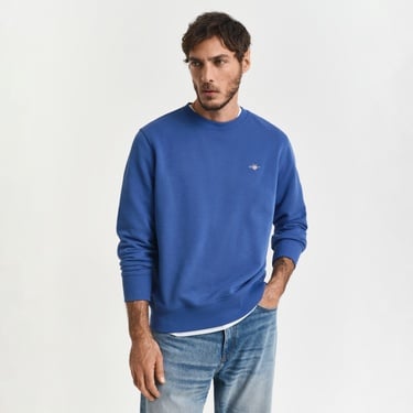  GANT Erkek Mavi Regular Fit Bisiklet Yaka Sweatshirt