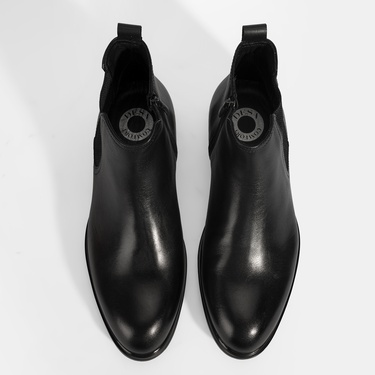  Erkek Siyah DesaComfort Lastikli Deri Bot