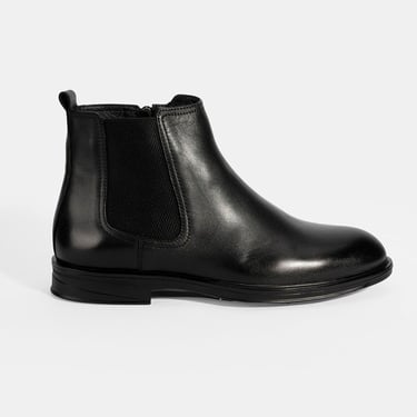  Erkek Siyah DesaComfort Lastikli Deri Bot