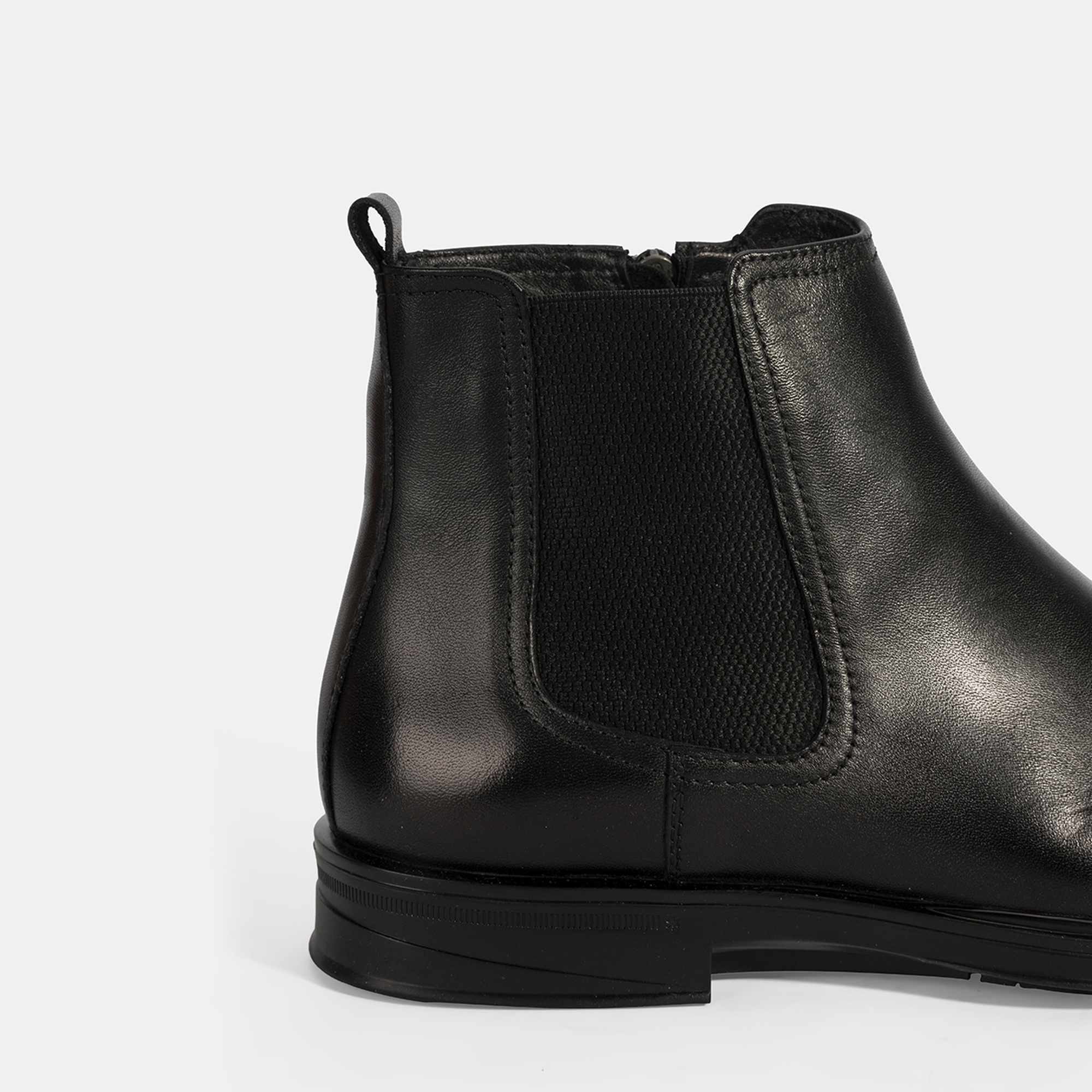 Erkek Siyah DesaComfort Lastikli Deri Bot