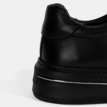  Erkek Siyah Bağcıklı Deri Günlük Ayakkabı