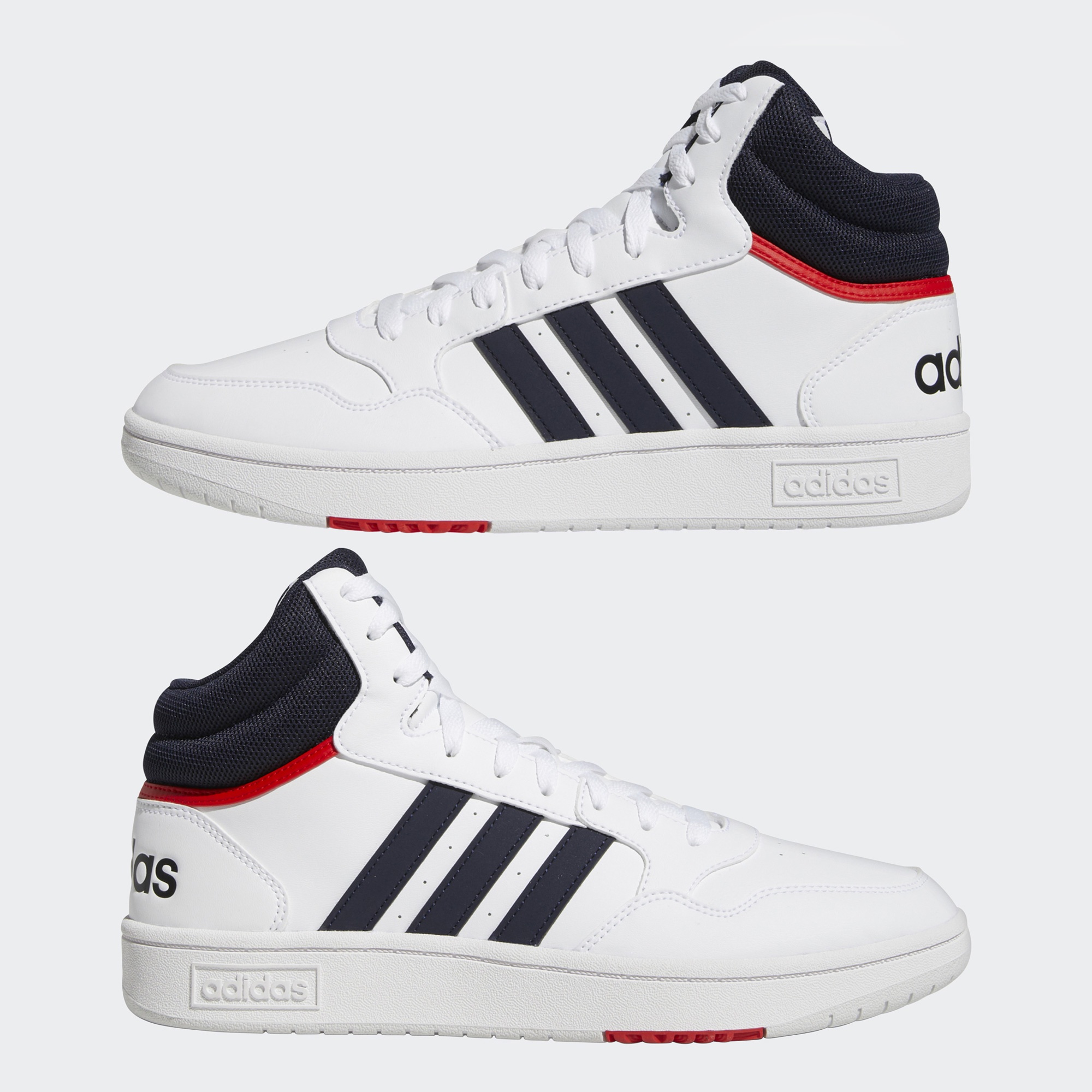 adidas Hoops 3.0 Mid Erkek Beyaz Günlük Spor Ayakkabı