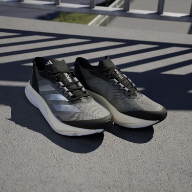  adidas Adizero Boston 12 Erkek Gri Koşu Ayakkabısı