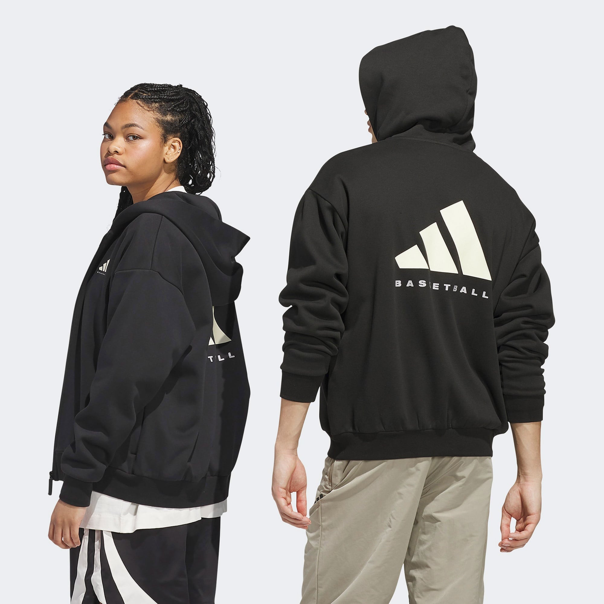 adidas Full Zip Unisex Siyah Hoodie