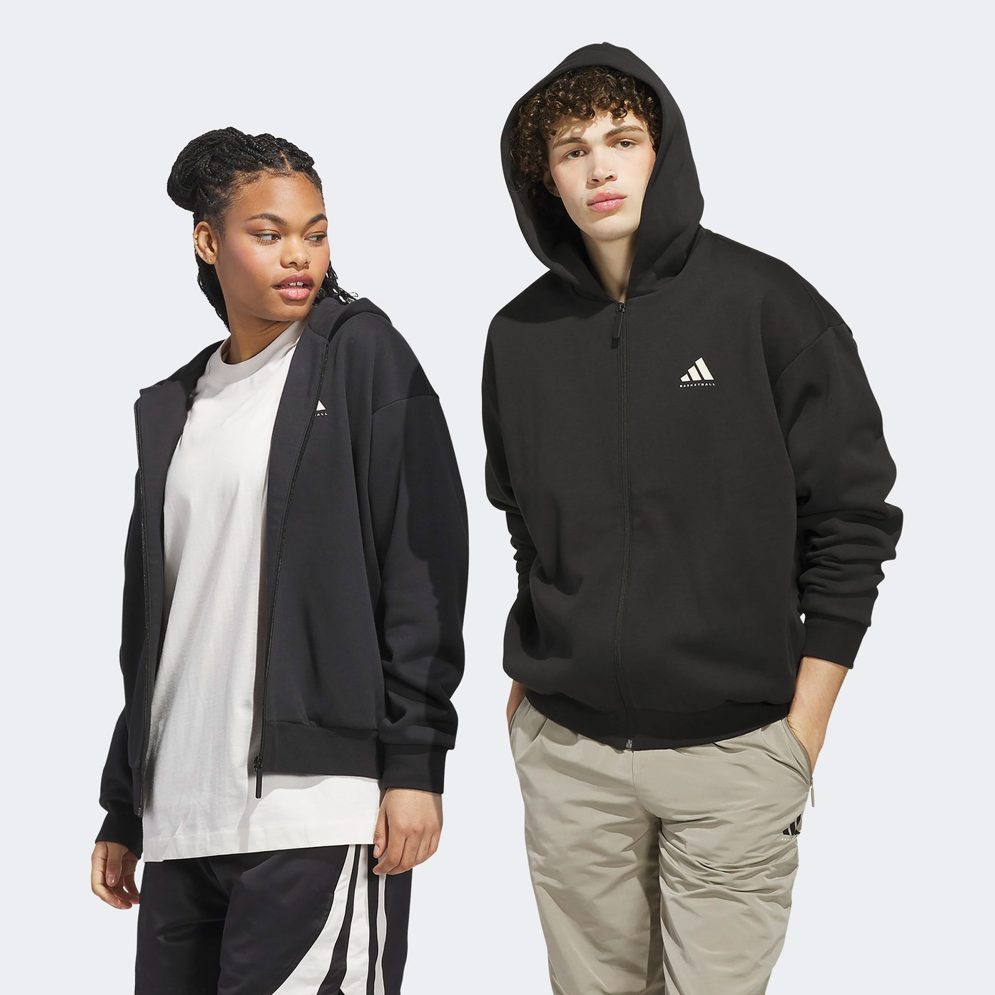 adidas Full Zip Unisex Siyah Hoodie