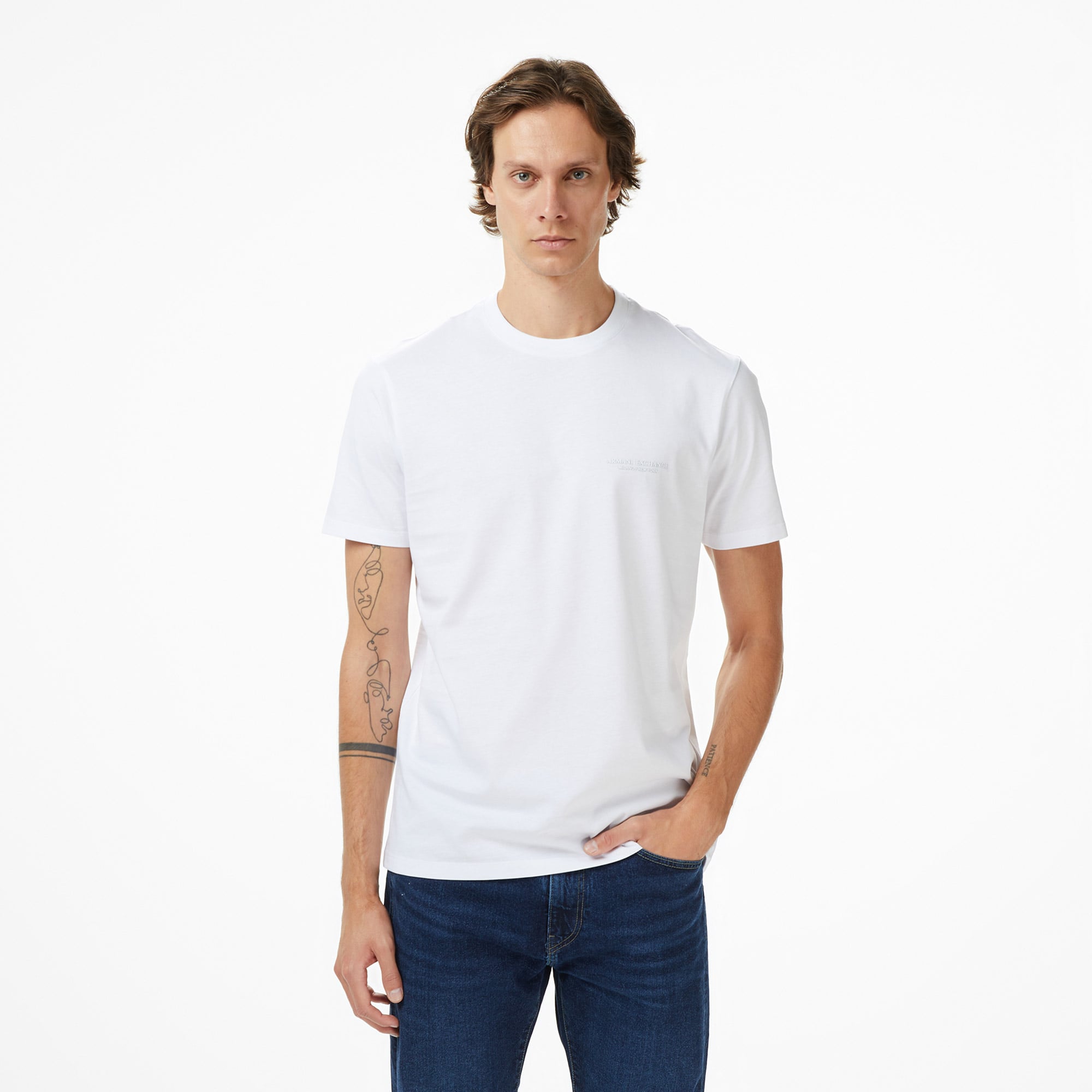  Armani Exchange Erkek Beyaz T-Shirt
