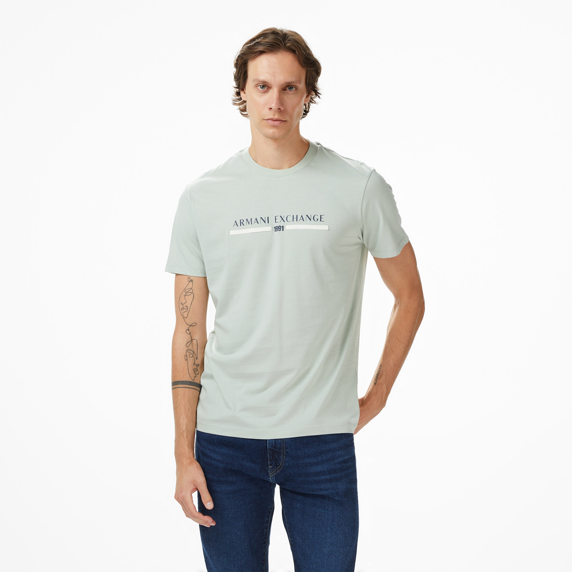 Armani Exchange Erkek Yeşil T-Shirt