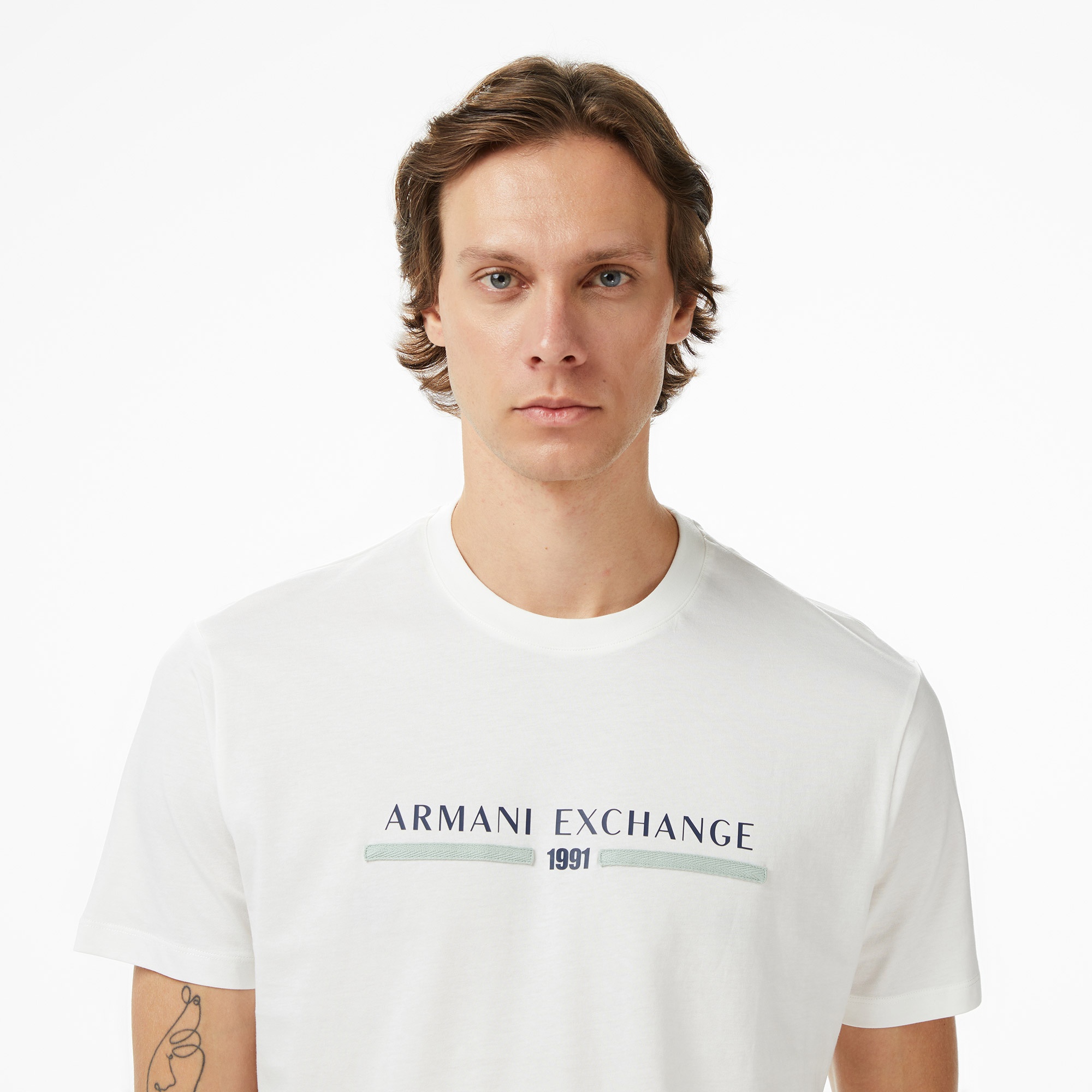 Armani Exchange Erkek Beyaz T-Shirt
