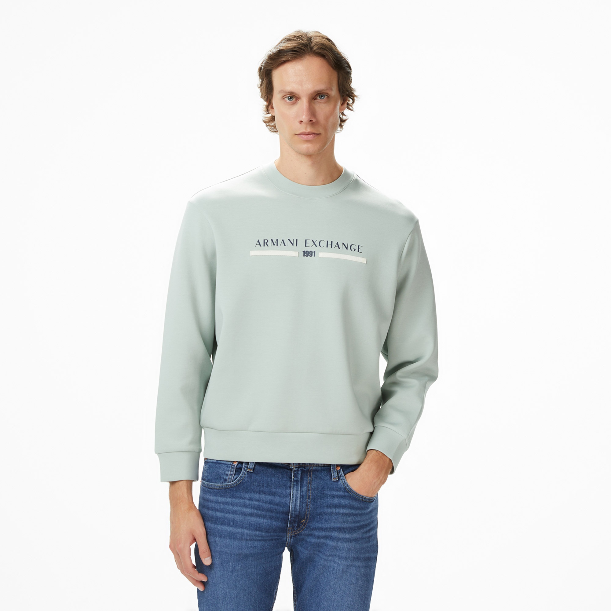 Armani Exchange Erkek Gri Sweatshirt