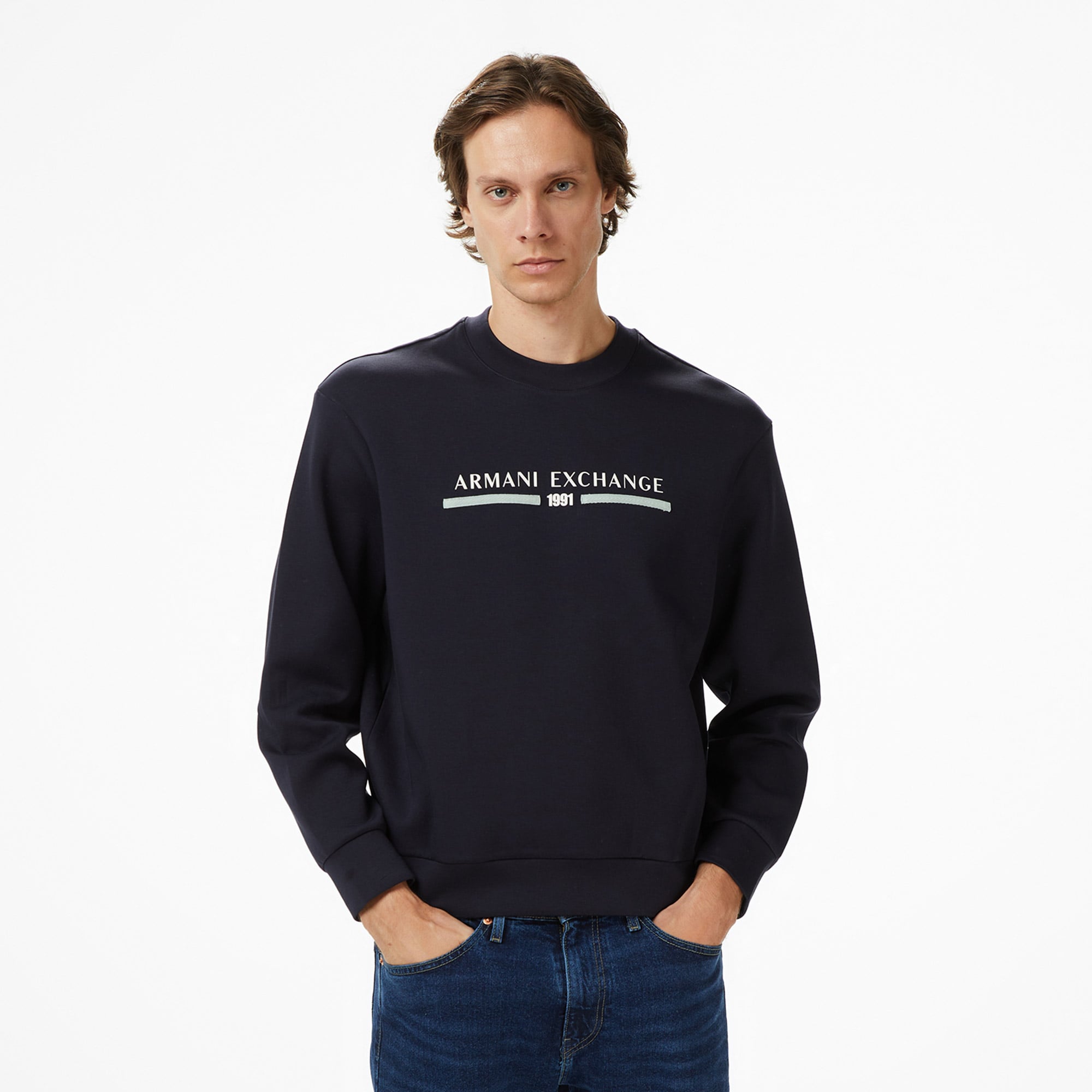  Armani Exchange Erkek Lacivert Sweatshirt