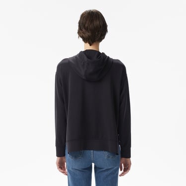  Lacoste Kadın Relaxed Fit Kapüşonlu Siyah Sweatshirt