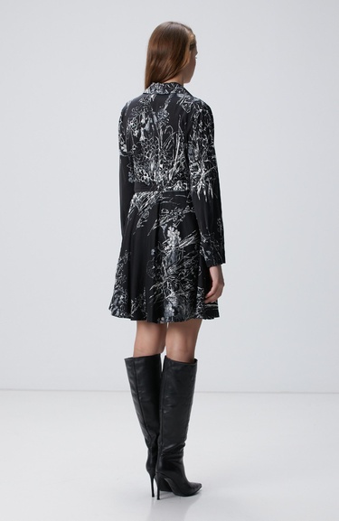  Network Kadın Siyah Kırık Beyaz Elbise