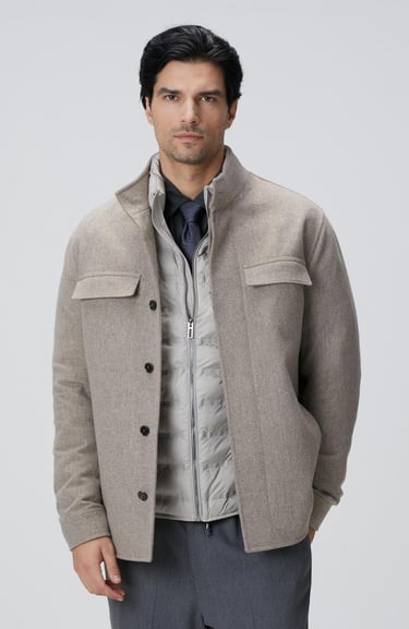  Network Erkek Bej Yün Coat Ceket