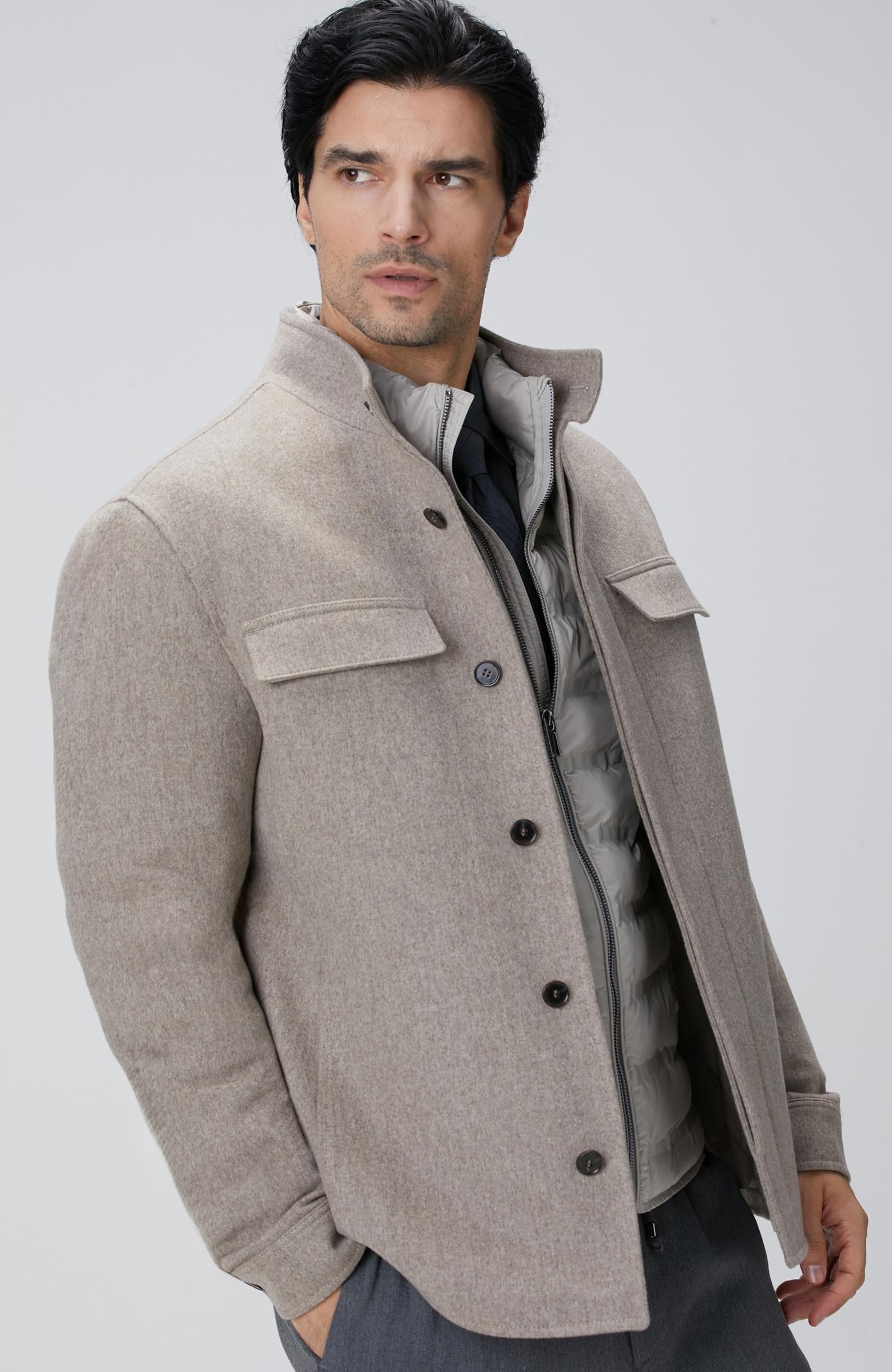  Network Erkek Bej Yün Coat Ceket