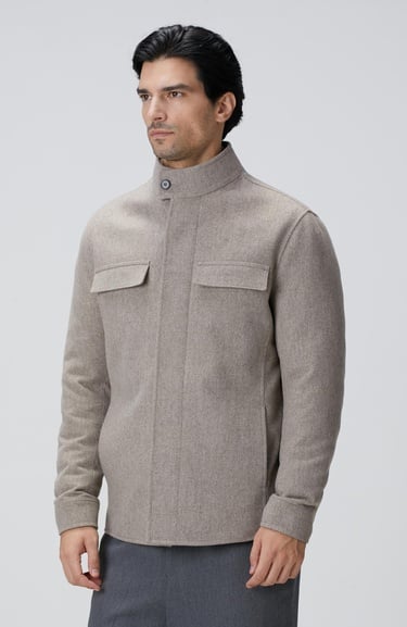  Network Erkek Bej Yün Coat Ceket