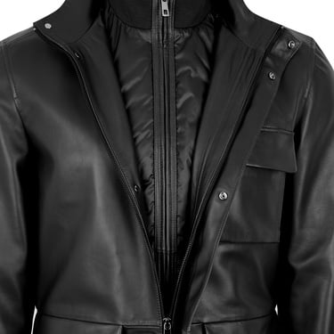  Adahy Siyah Erkek Deri Mont