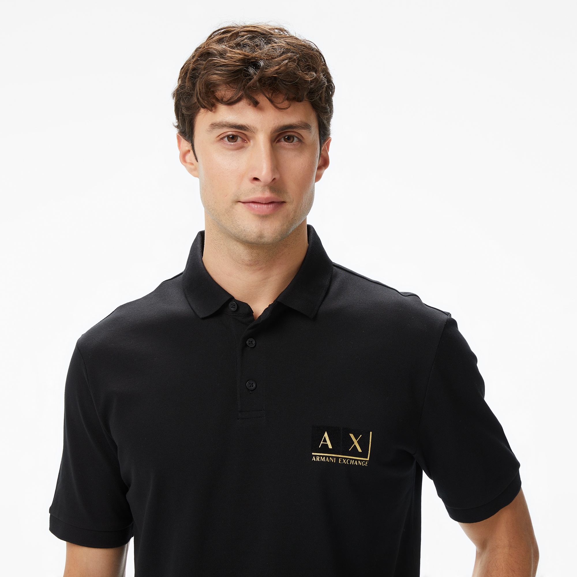 Armani Exchange Erkek Siyah / Altın Polo