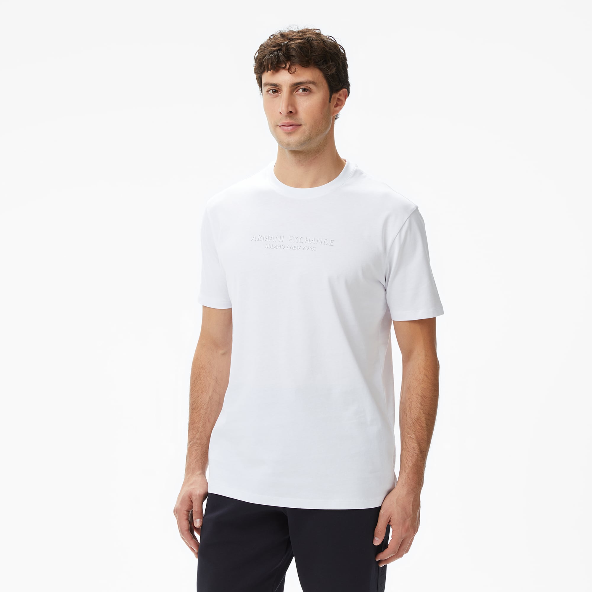  Armani Exchange Erkek Beyaz T-Shirt