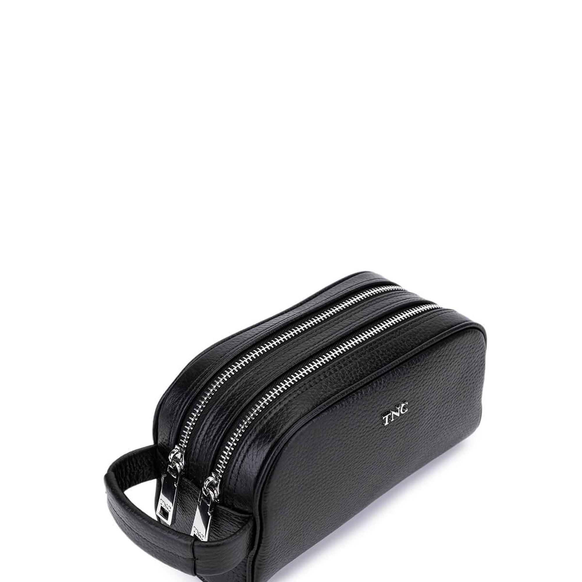 Tamer Tanca Erkek Hakiki Deri Siyah Floter El Çantası