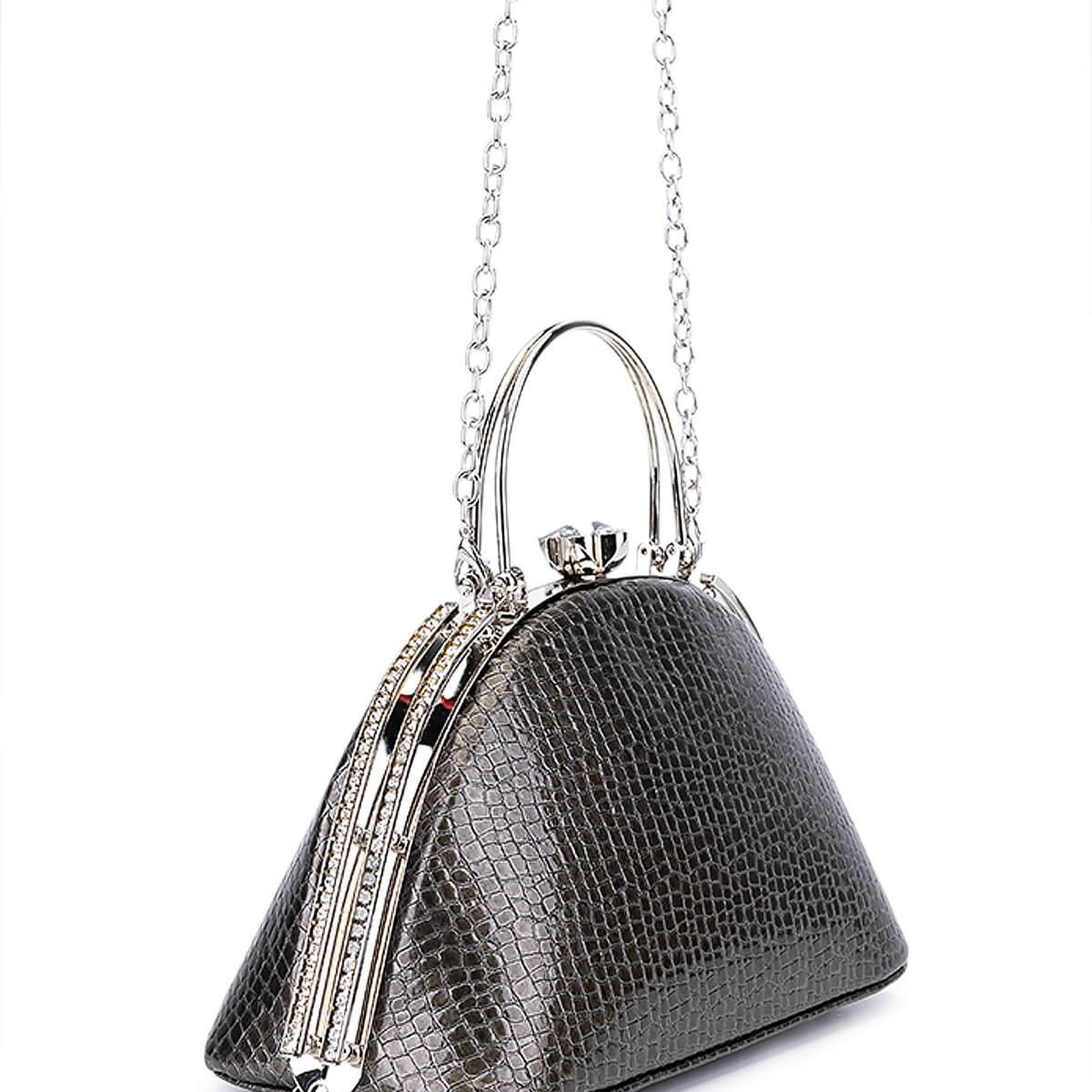 Tamer Tanca Kadın Suni Deri Antrasit Abiye Çanta