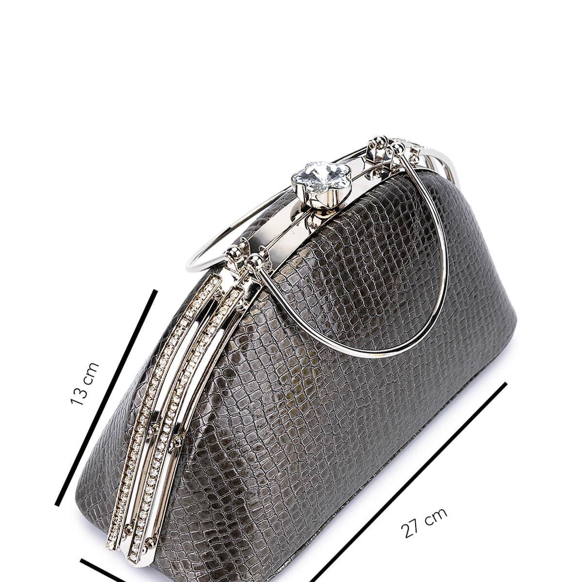 Tamer Tanca Kadın Suni Deri Antrasit Abiye Çanta