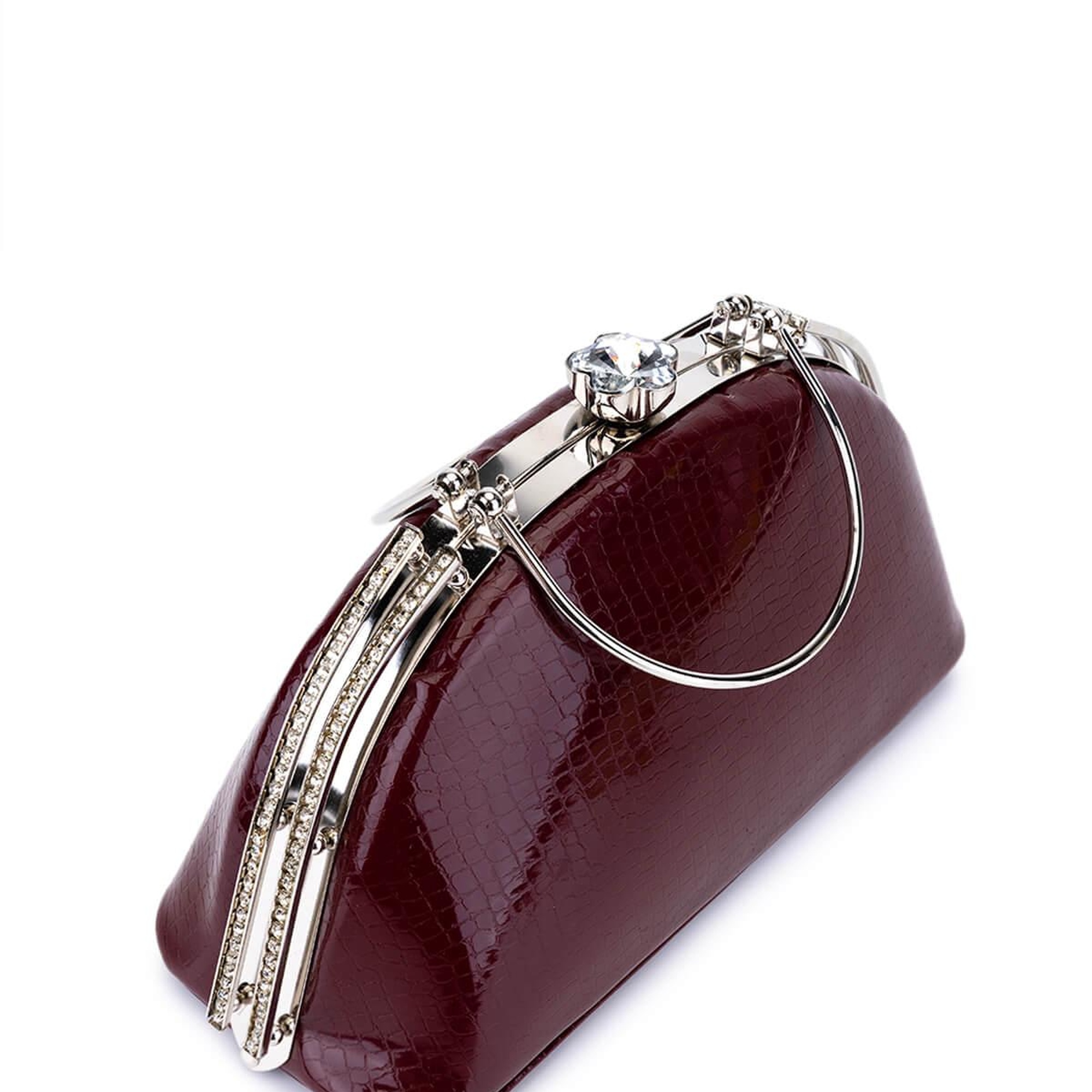 Tamer Tanca Kadın Suni Deri Bordo Rugan Abiye Çanta