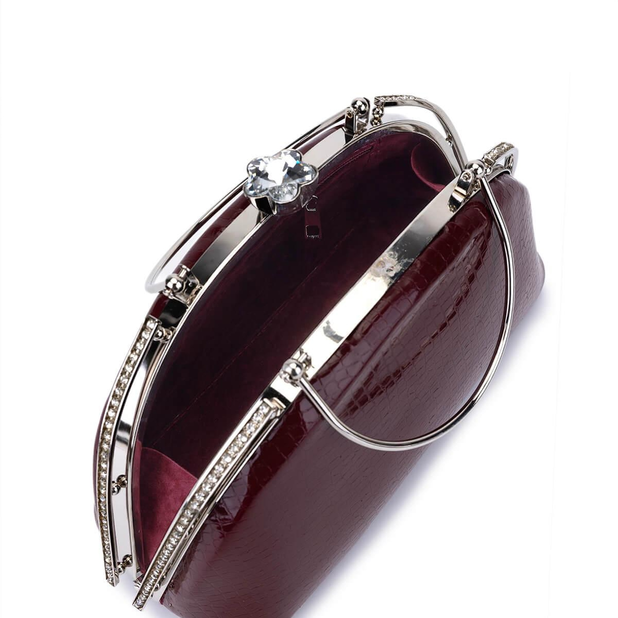 Tamer Tanca Kadın Suni Deri Bordo Rugan Abiye Çanta