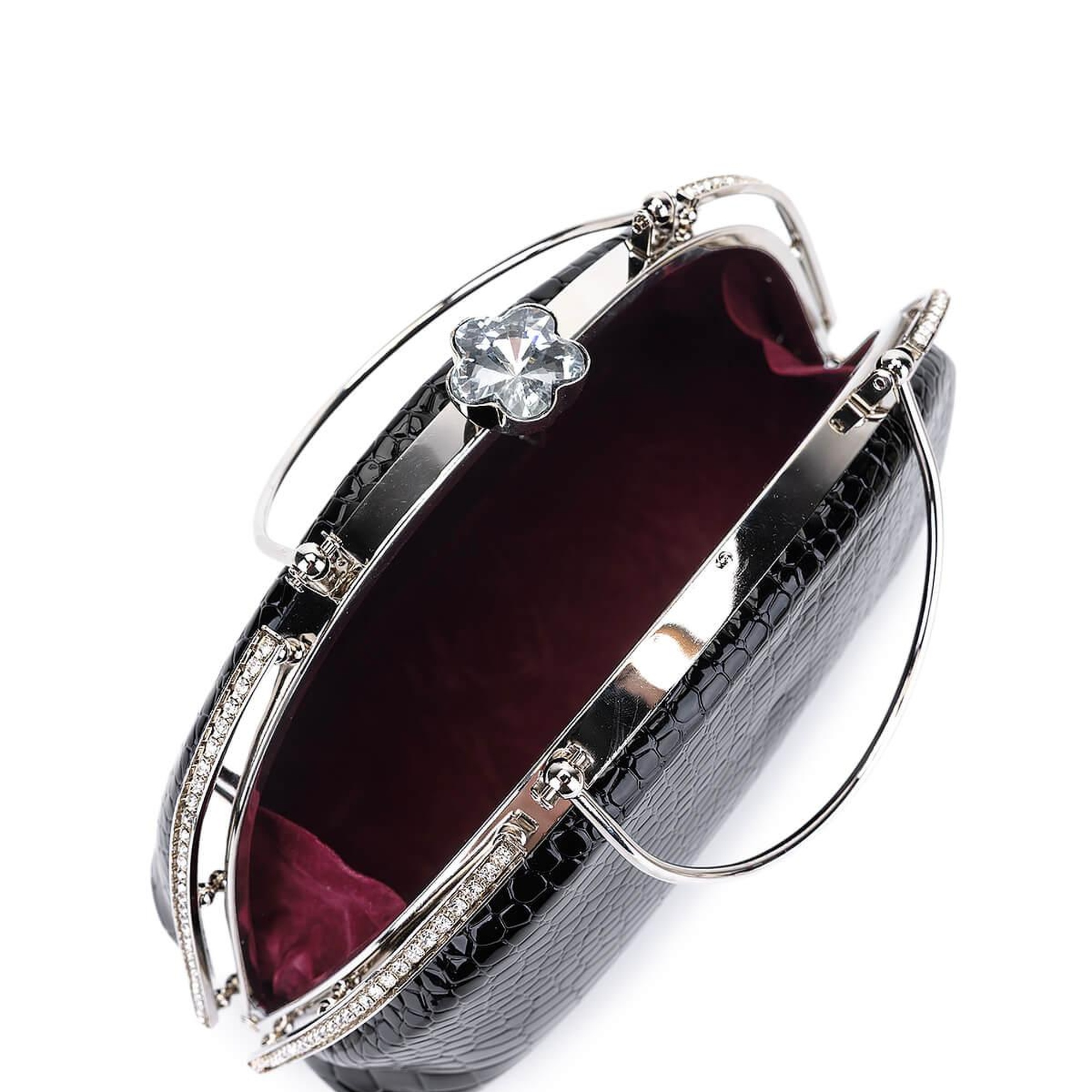 Tamer Tanca Kadın Suni Deri Siyah Rugan Abiye Çanta