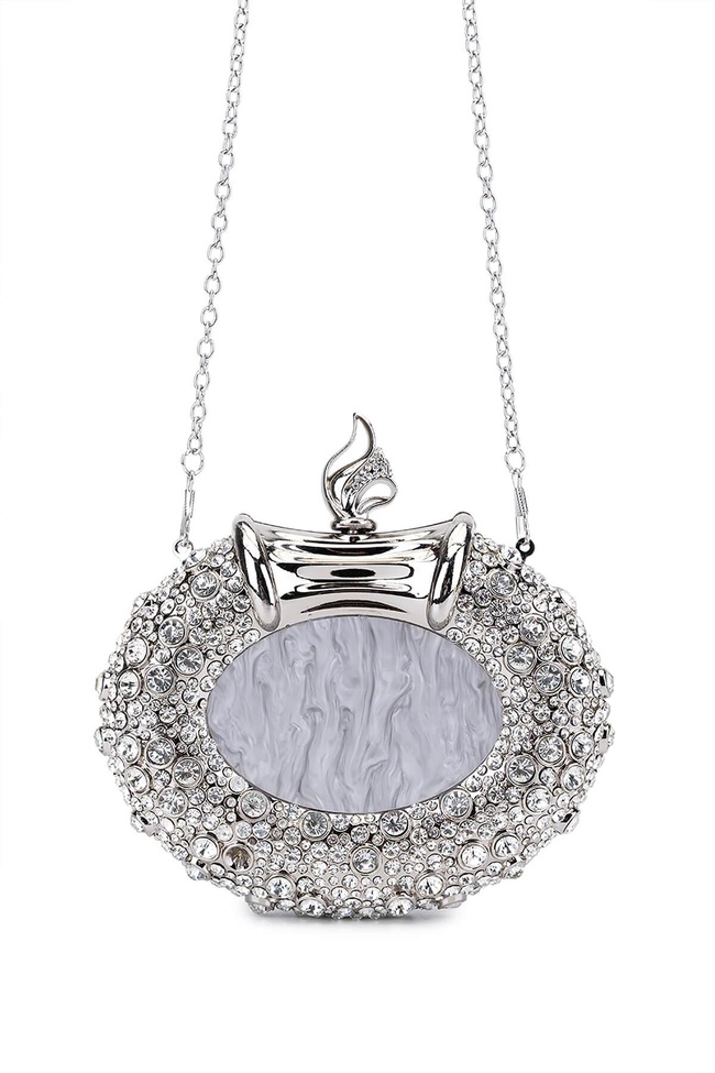  Tamer Tanca Kadın Vegan Gri Abiye Çanta