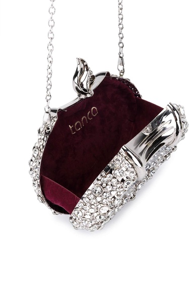  Tamer Tanca Kadın Vegan Gri Abiye Çanta