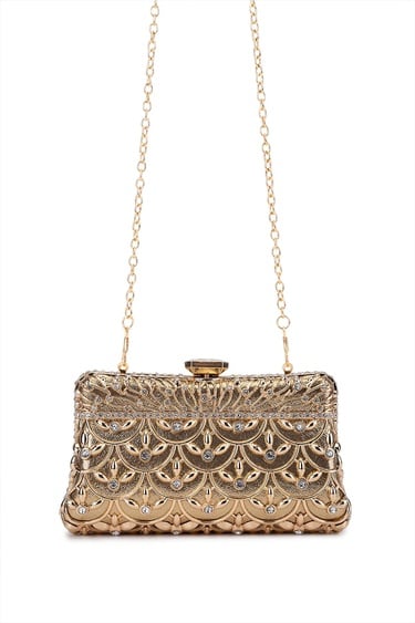  Tamer Tanca Kadın Vegan Sarı Abiye Çanta