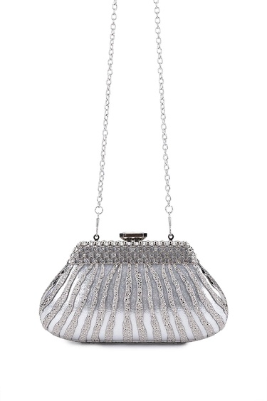  Tamer Tanca Kadın Vegan Gri Abiye Çanta