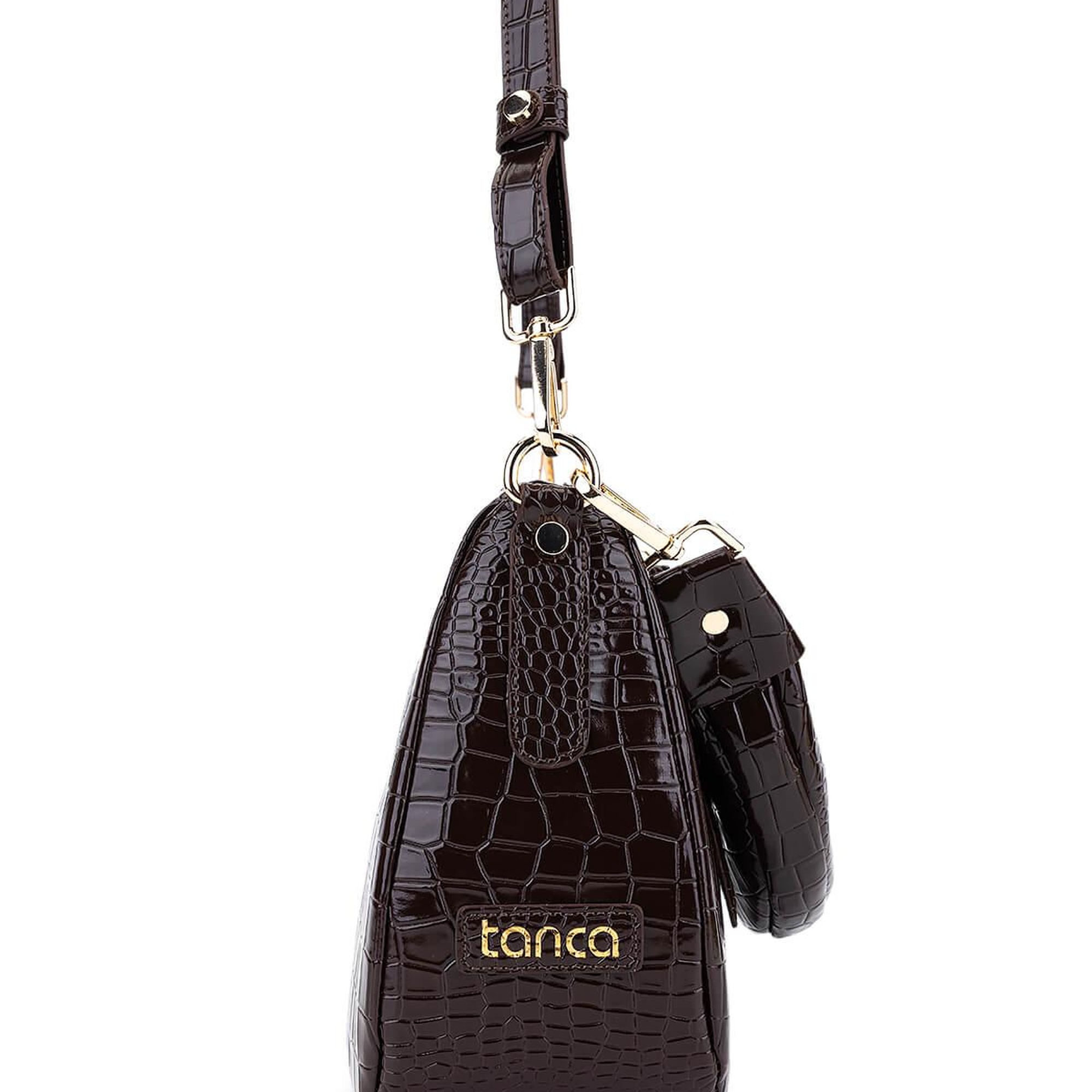 Tamer Tanca Kadın Suni Deri Kahverengi Omuz Çanta