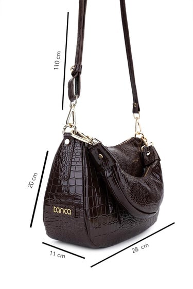  Tamer Tanca Kadın Suni Deri Kahverengi Omuz Çanta