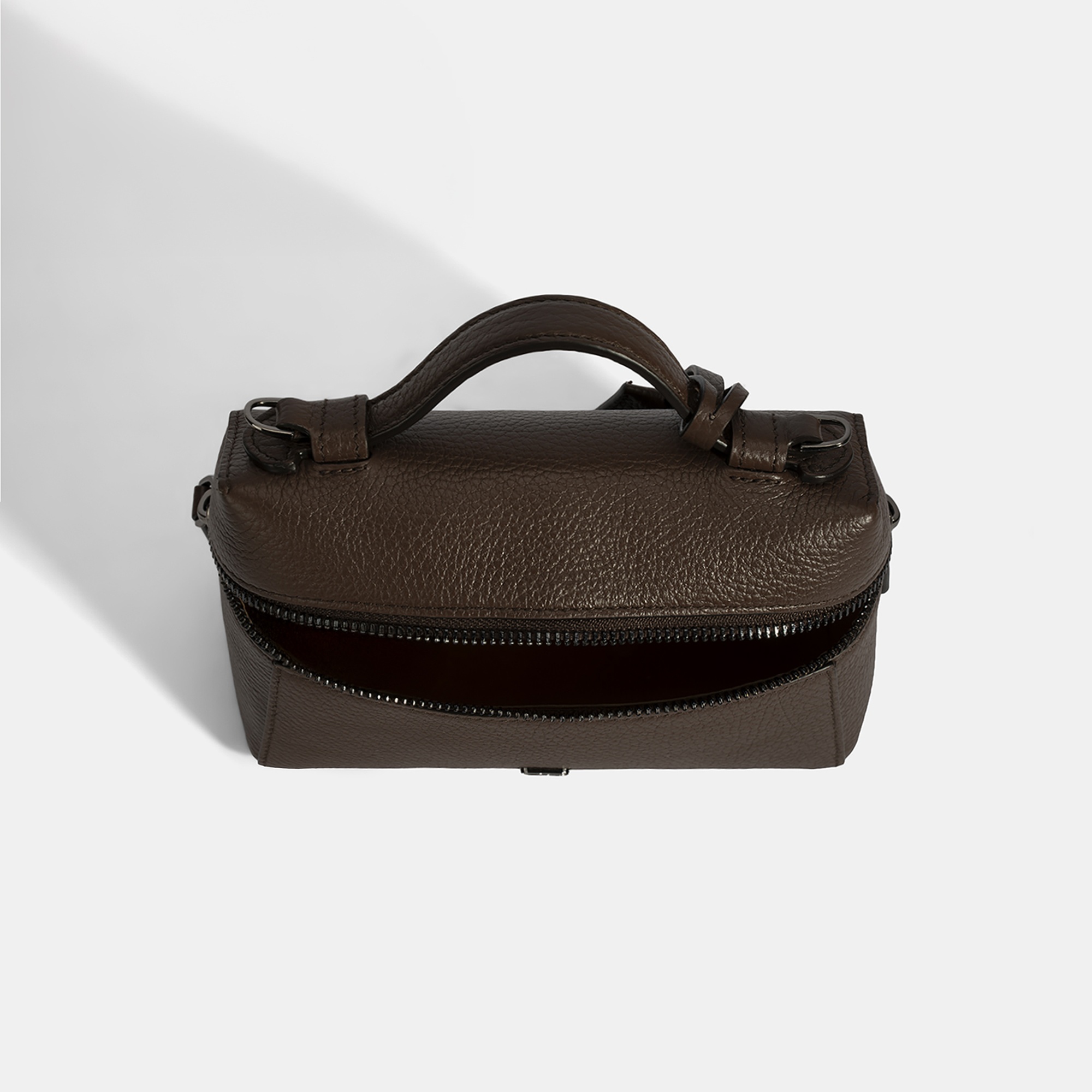 Kadın Koyu Kahve Omuz Askılı Mini Deri El Çantası