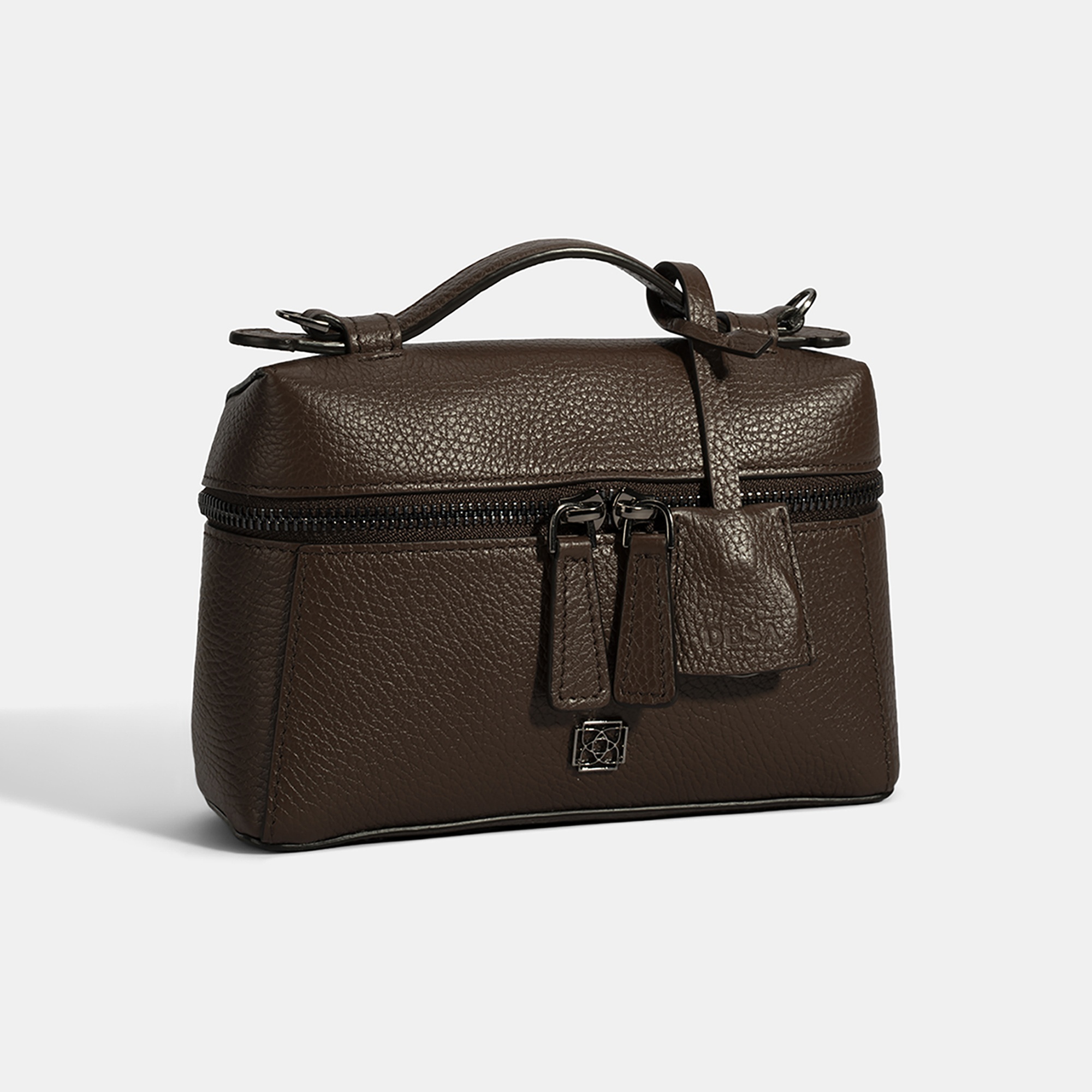 Kadın Koyu Kahve Omuz Askılı Mini Deri El Çantası