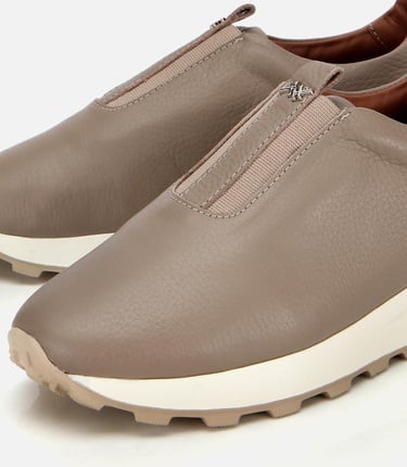  Kadın Deri Vizon Lastik Detaylı Spor Ayakkabı