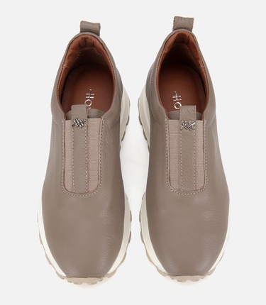  Kadın Deri Vizon Lastik Detaylı Spor Ayakkabı