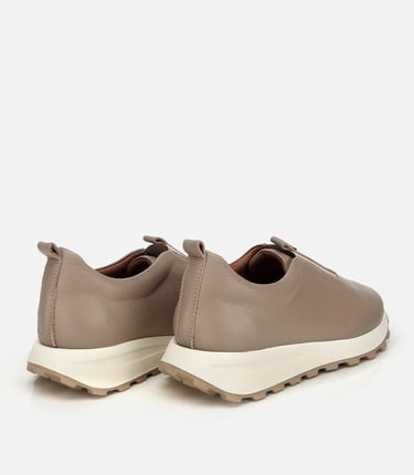  Kadın Deri Vizon Lastik Detaylı Spor Ayakkabı