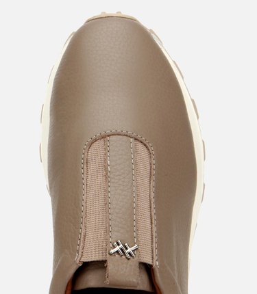  Kadın Deri Vizon Lastik Detaylı Spor Ayakkabı