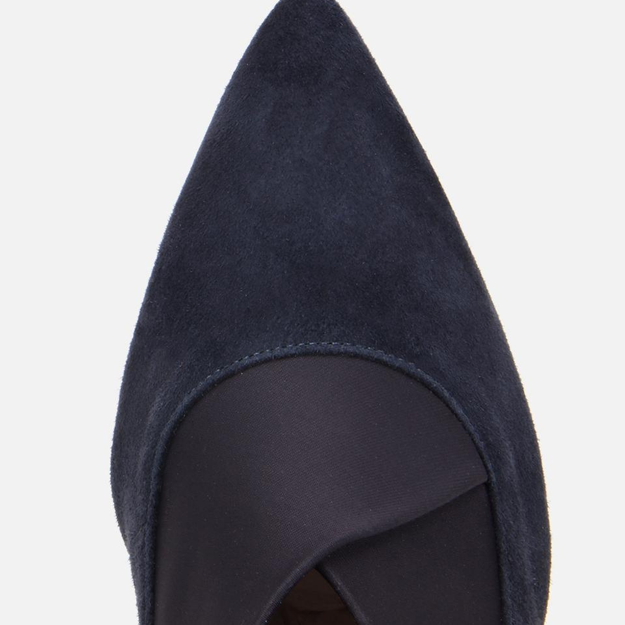 Kadın Süet Deri Lacivert Streç Detaylı İnce Topuklu Stiletto