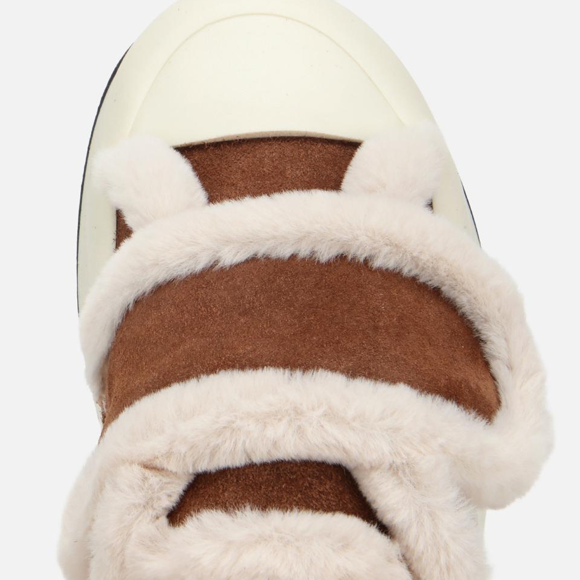 Kadın Süet Deri Taba Kürklü Kalın Bantlı Spor Ayakkabı